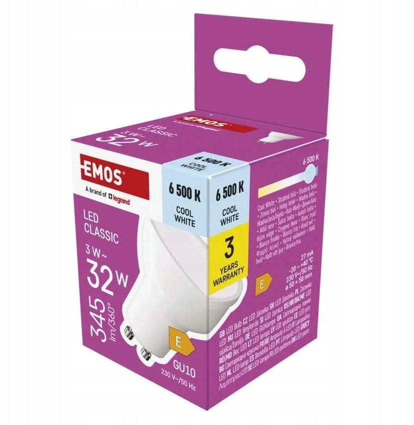 Classic GU10 LED bulb 3W (32W)