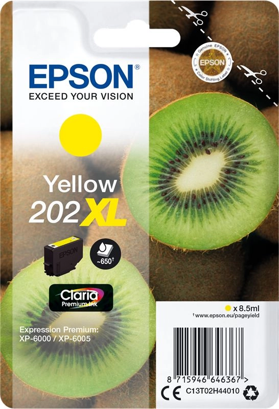 Epson Kiwi Singlepack Yellow 202XL Claria