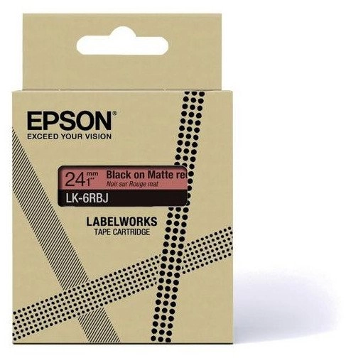 Epson Matte Tape – Red/Black 18mm(8m)