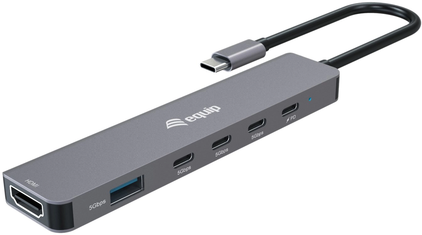 Equip Adapter USB-C-HDMI/4xUSB-C/USB-A 4K/ 60Hz 0