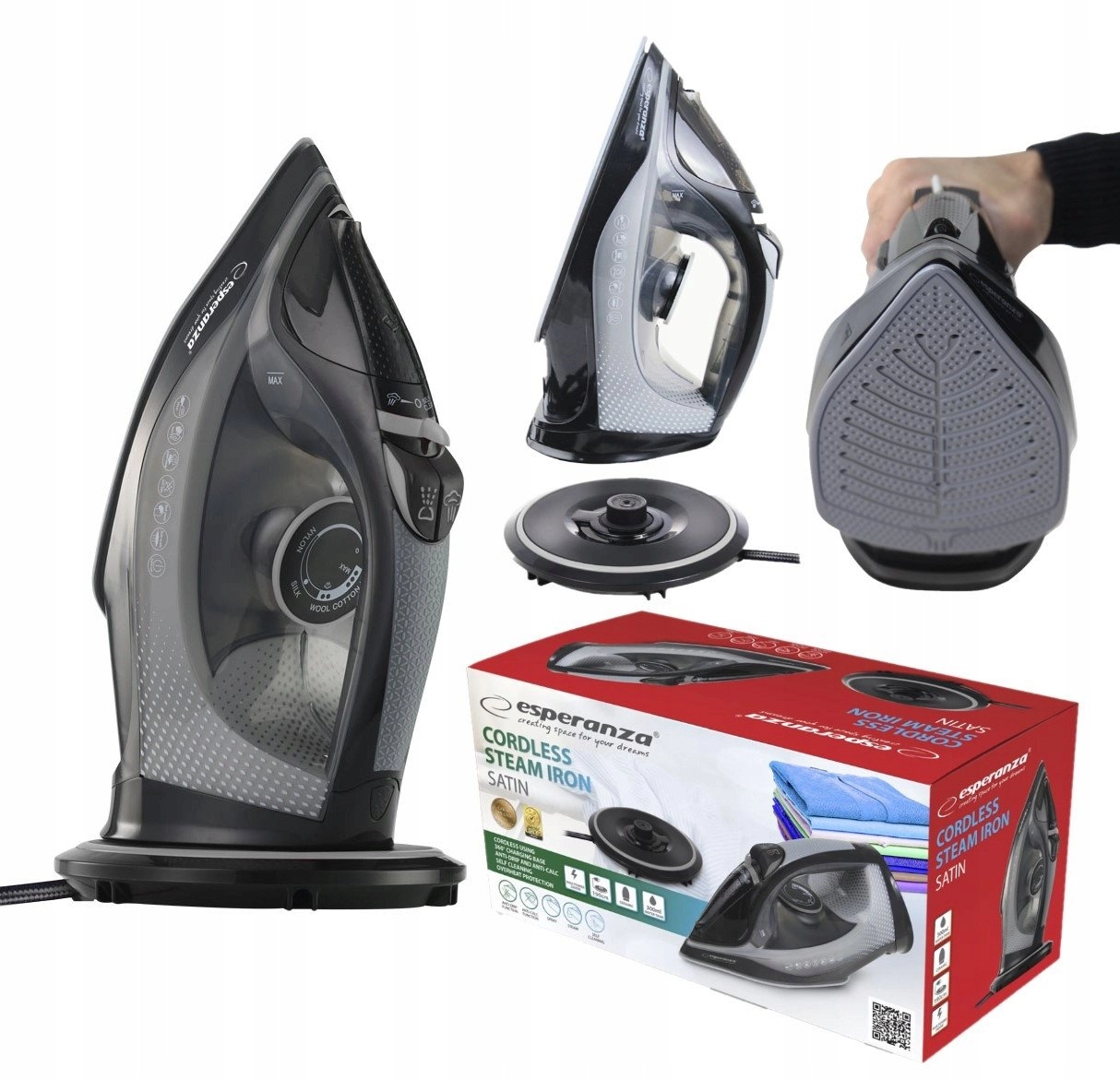 ESPERANZA STEAM IRON CORDLESS SATIN CERAMIC