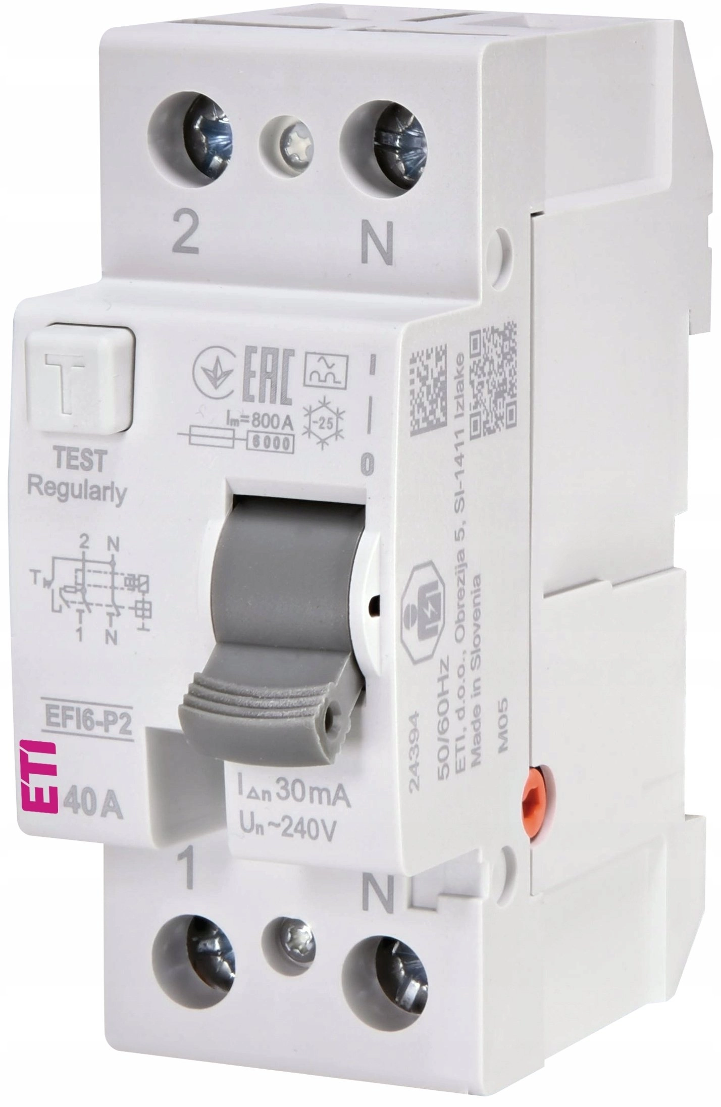 RELAY CURR LEAK 2P 40 A
