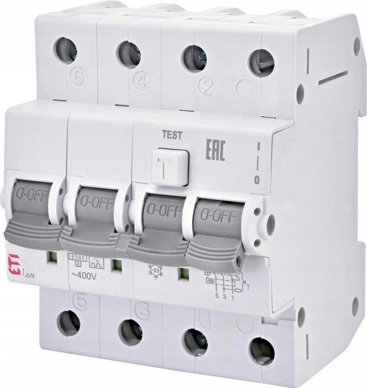 Residual current circuit breaker with overcurrent