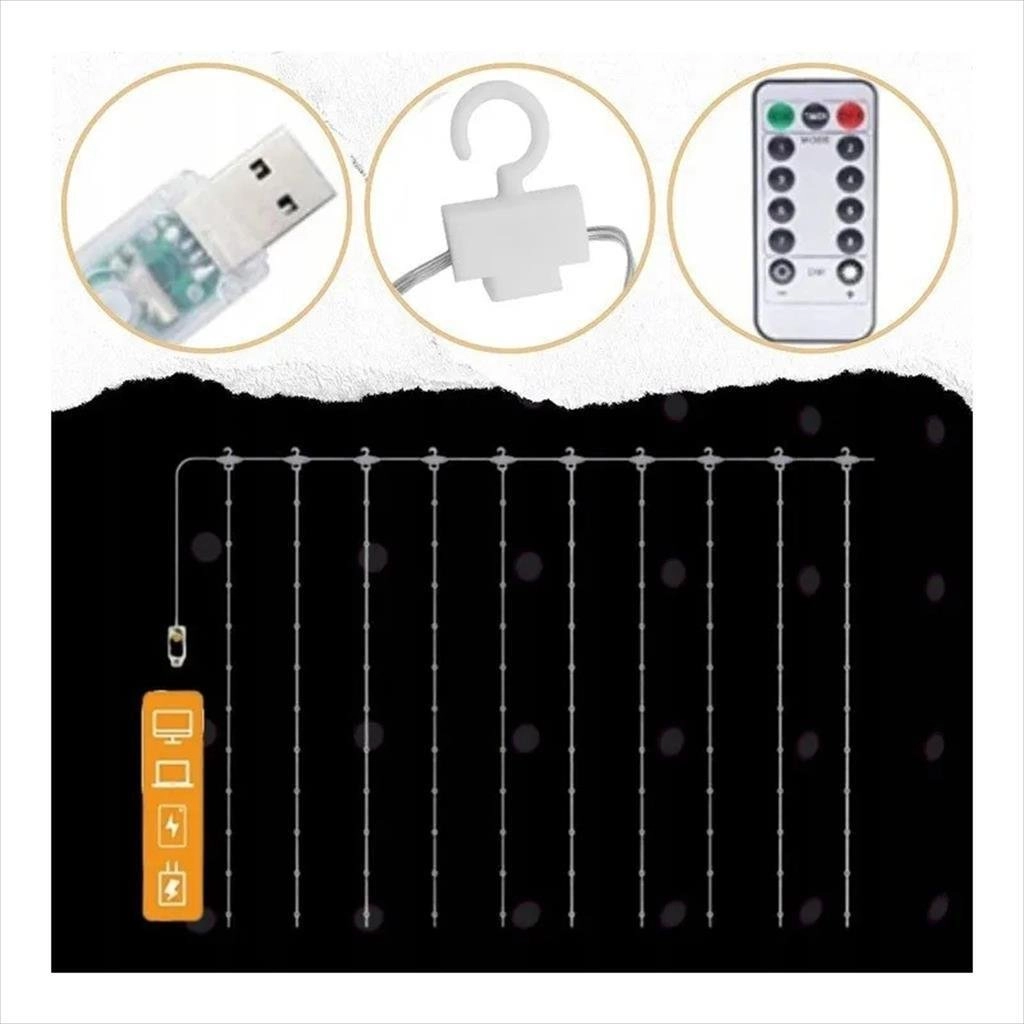 EXTRALINK KURTYNA ŚWIETLNA 300 LED ZIMNE