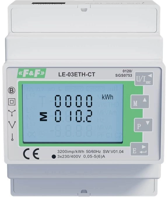 3-phase energy consumption meter LE-03ETH-CT (