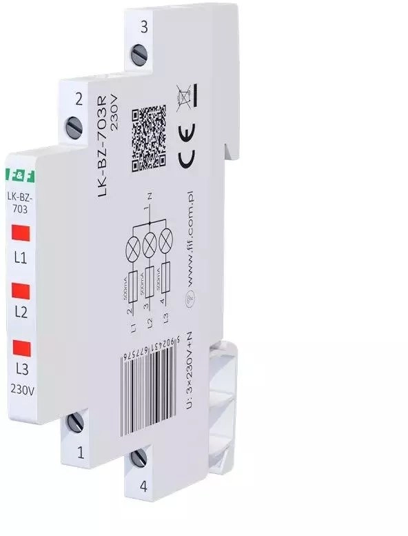 3-phase modular lamp with protection  red