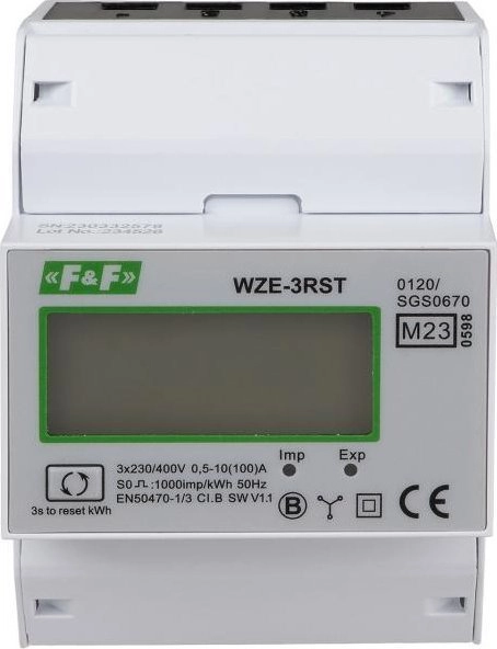FF 3-phase electricity meter WZE-3RST reset