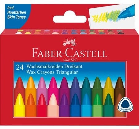 FABER-CASTELL triangular wax crayons in a