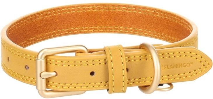 Flamingo DOG COLLAR VIRGINIA YELLOW 31-39CM