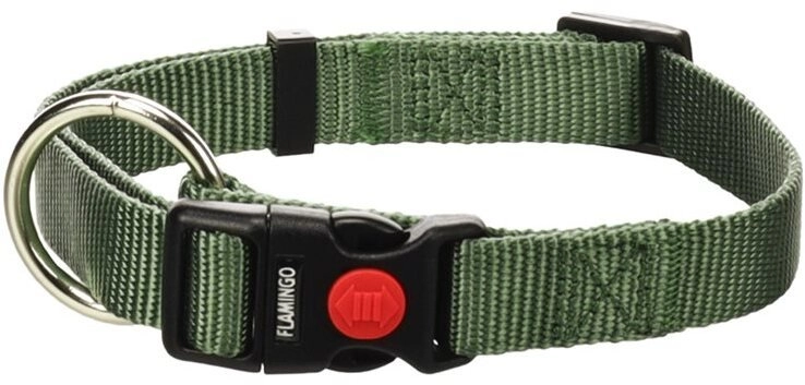 Flamingo DOG COLLAR ZIGGI KHAKI 40-55CM