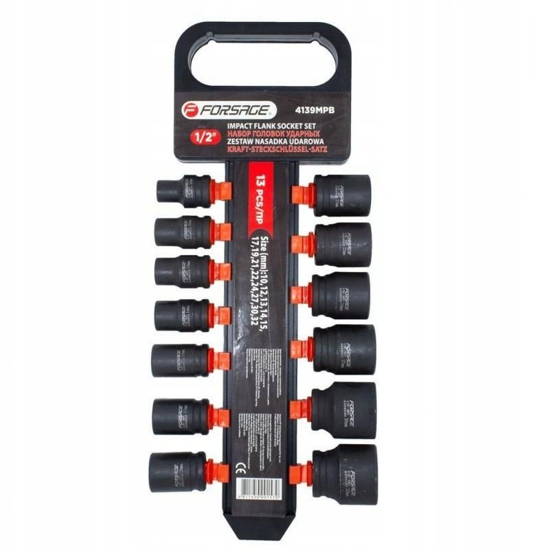 Set of 13-piece impact sockets. F-4139MPB