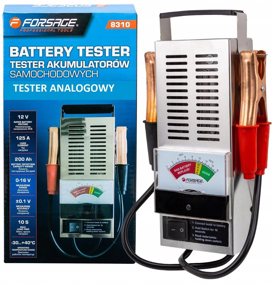 Analog battery tester 12V 125A 200Ah