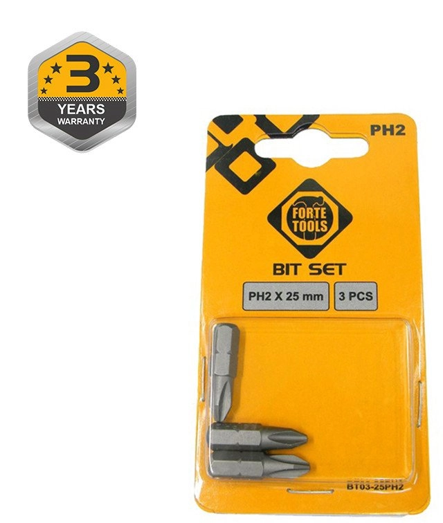SCREWDRIVER BIT PH2X25MM 3PCS 14966627 BT03-25PH2