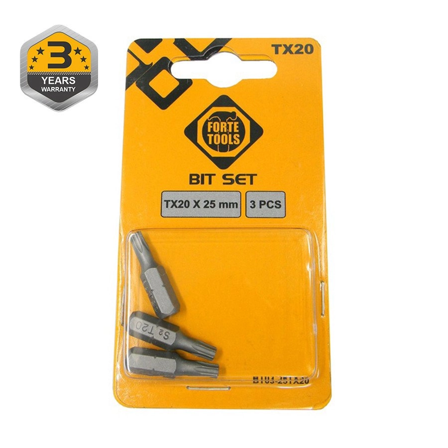SCREWDRIVER BIT TX20X25MM 3PCS 14966629 BT03-25TX20