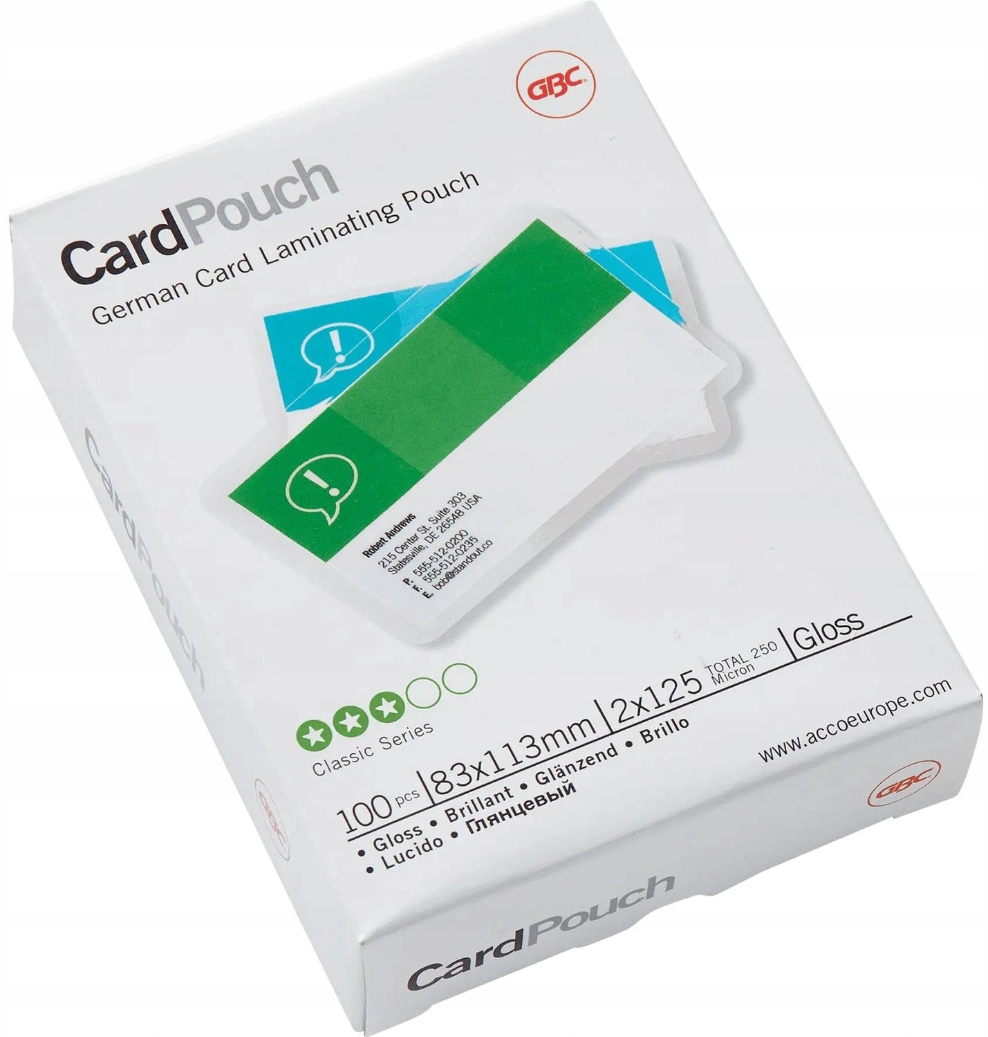 GBC Lamination Pouch 83x113mm 125 Micron
