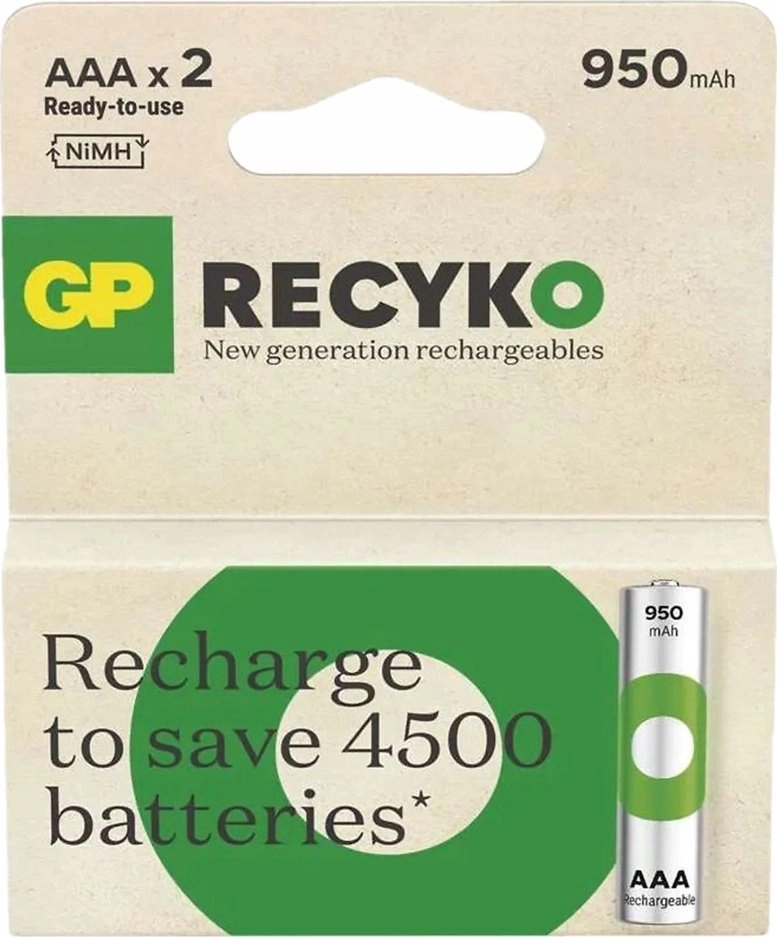 ACCU 950MAH AAA RECYKO 2PCE 201241