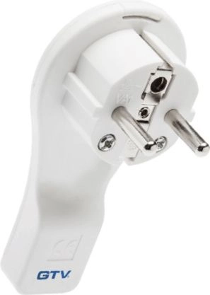 GTV Flat angled plug white 16A