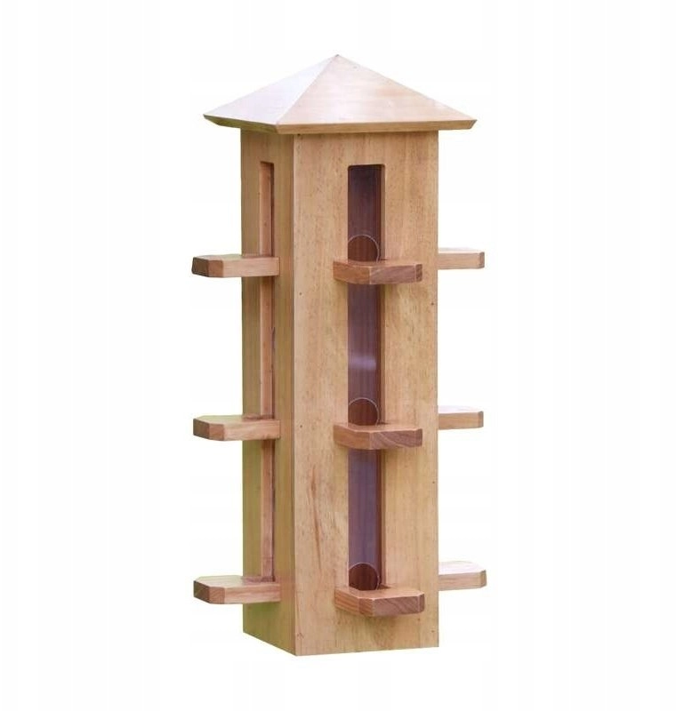 Bird feeder  wooden  hanging  tower 24x24x50