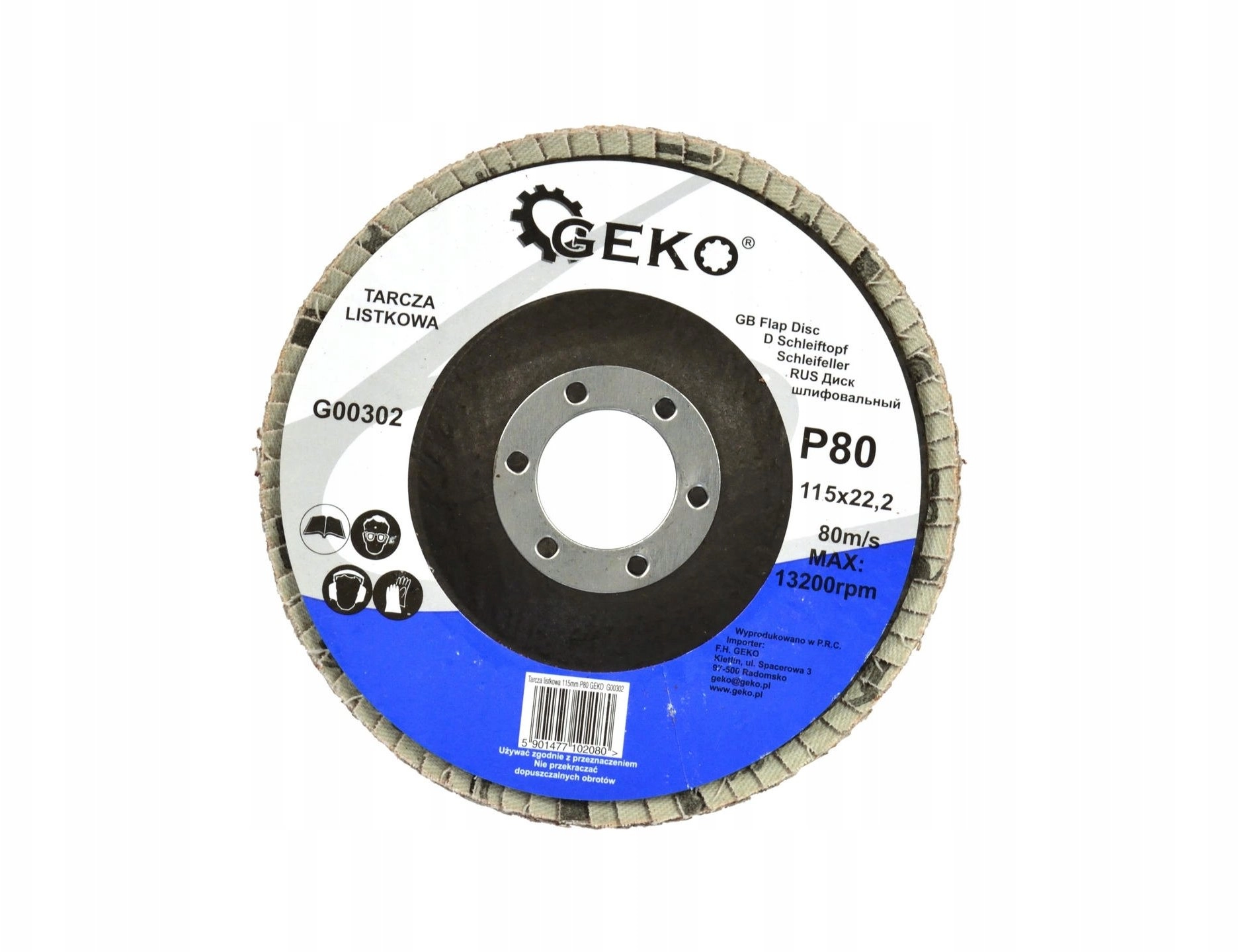 Geko Flap disc 115mm P80 GEKO