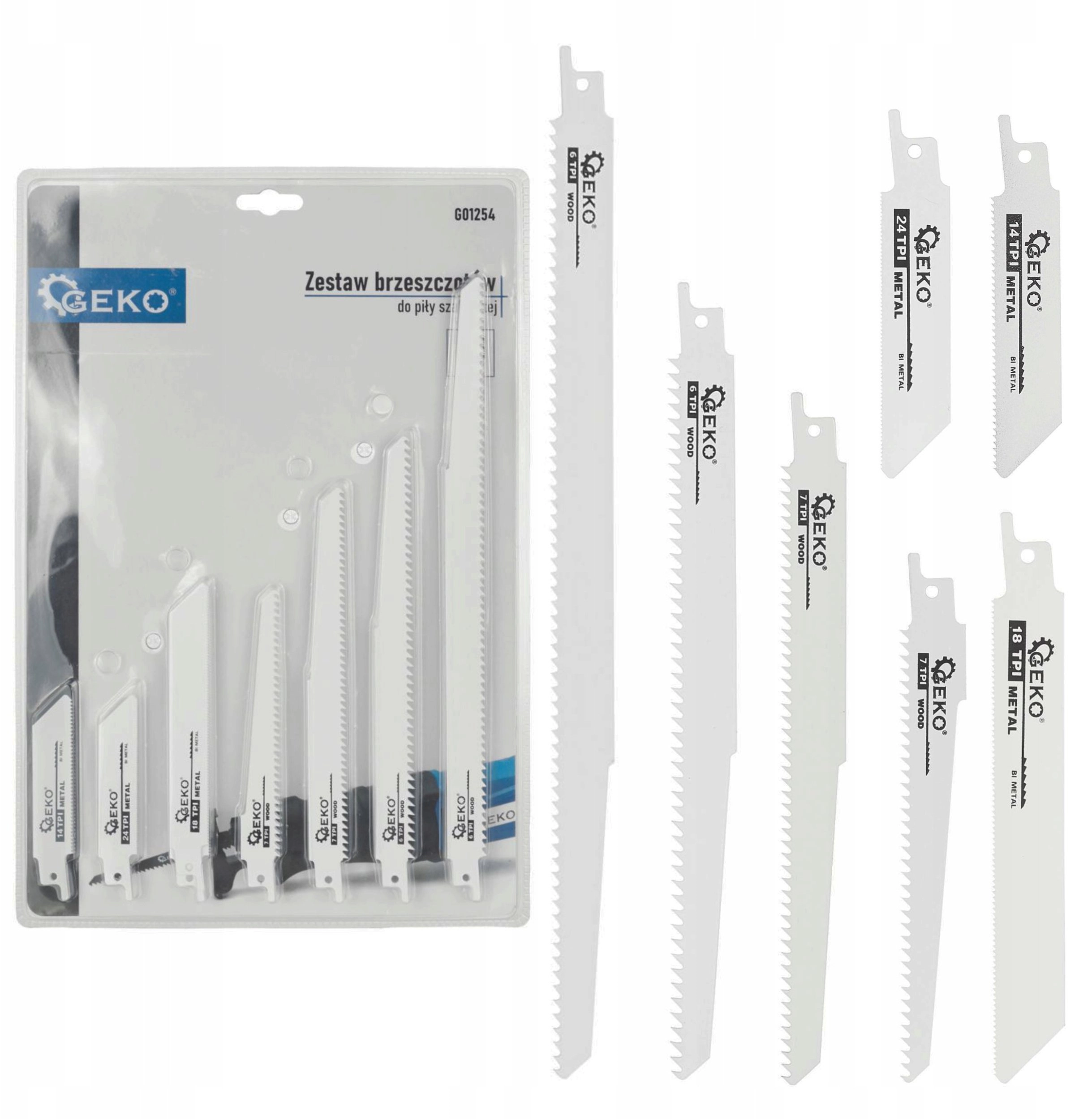 Set of 28 reciprocating saw blades