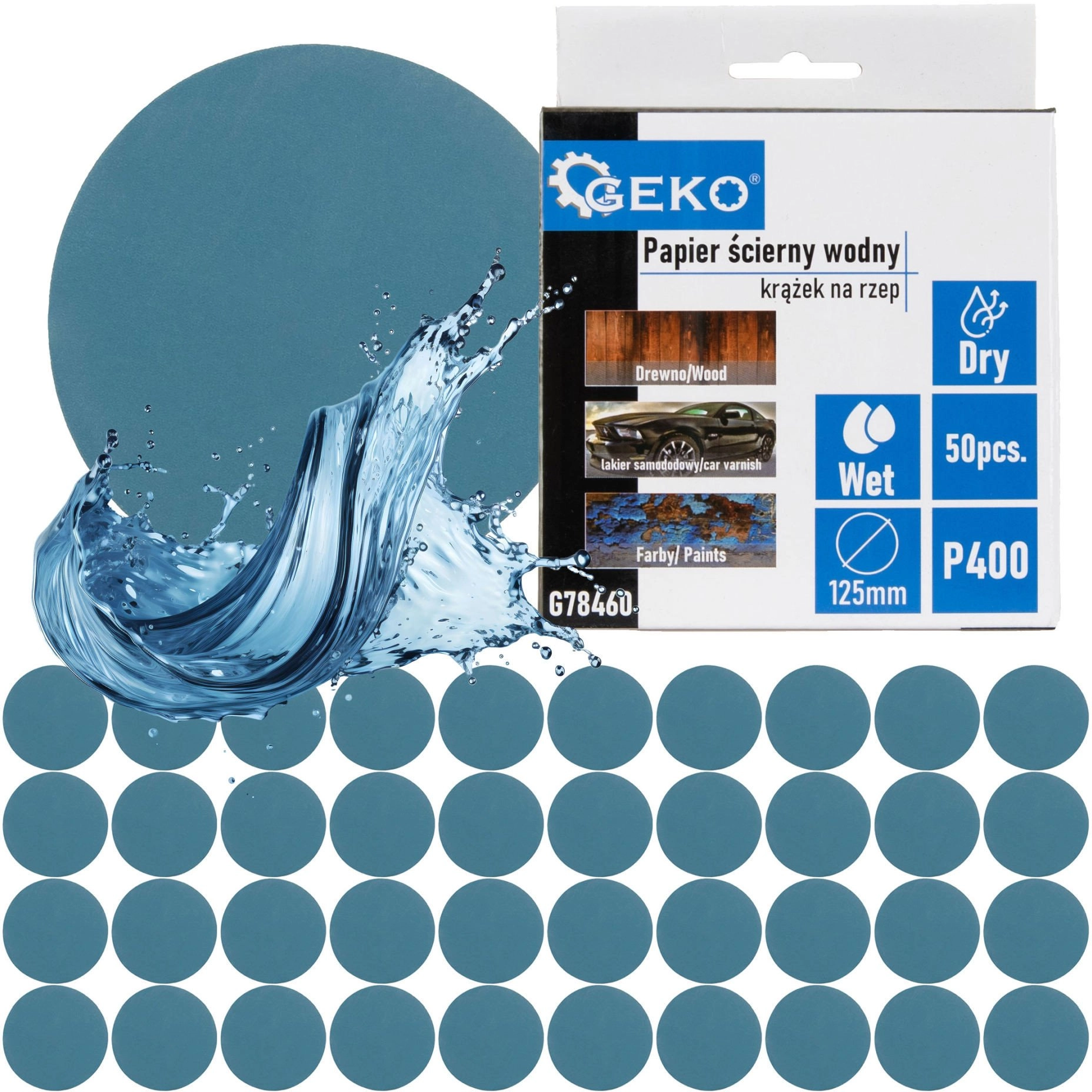 Water-based sandpaper – Velcro disc 125mm