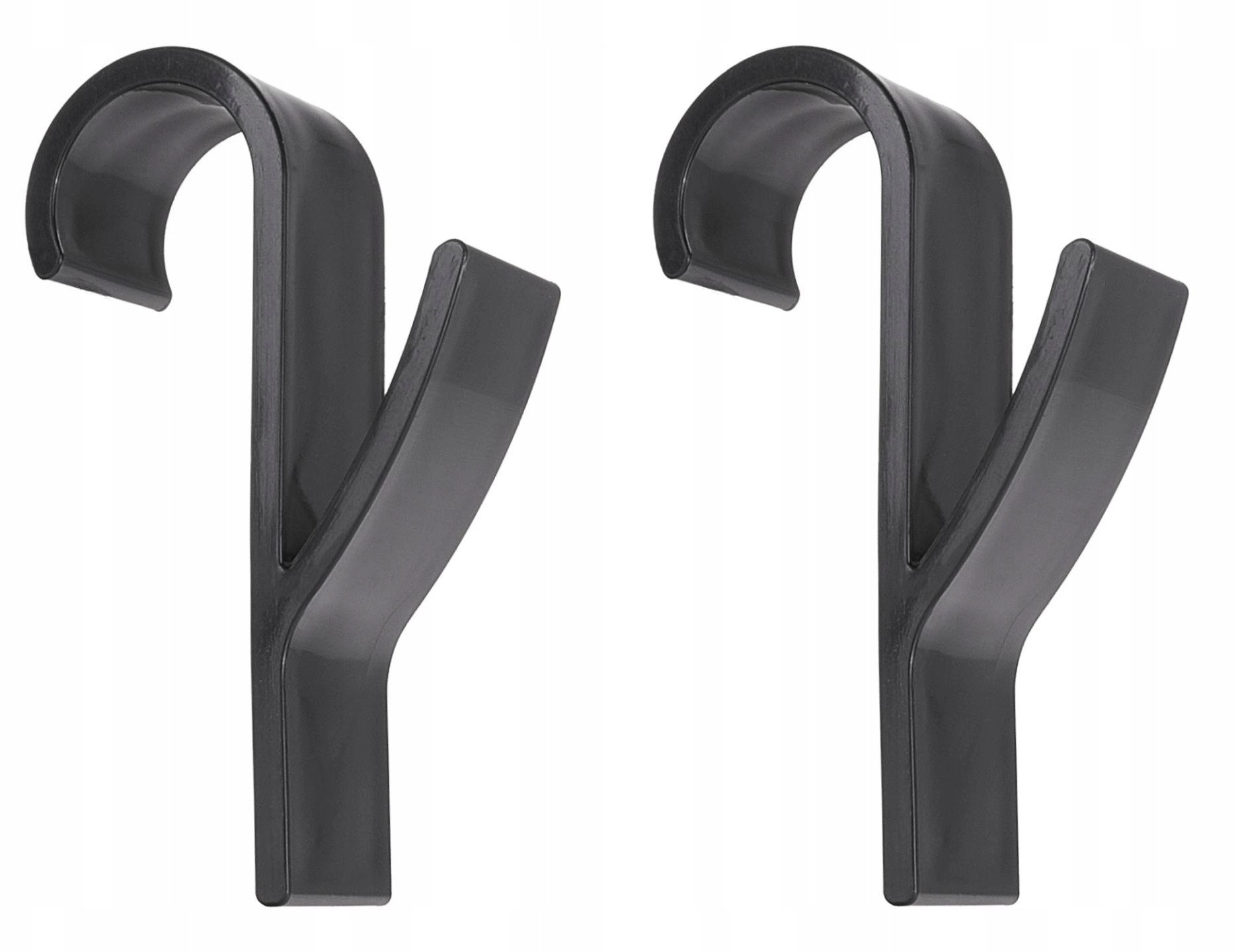 Set of black bathroom hangers for