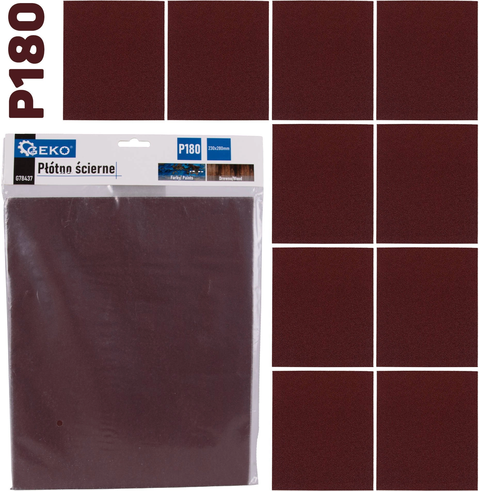 Geko Płótno ścierne – arkusz 230x280mm