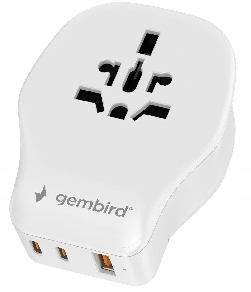 Gembird TPA-1A2C20-02-W Universal travel power adapter