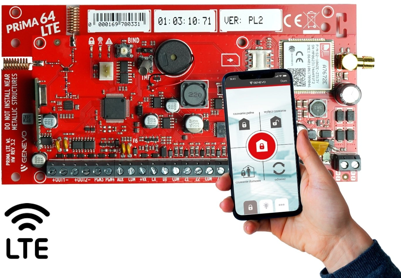 PRiMA64LTE WL CA GENEVO Alarm control