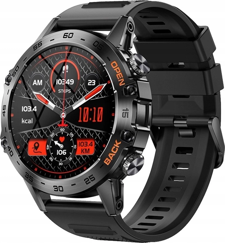 Veltori VT120-1 Smartwatch  Black Silicone Strap