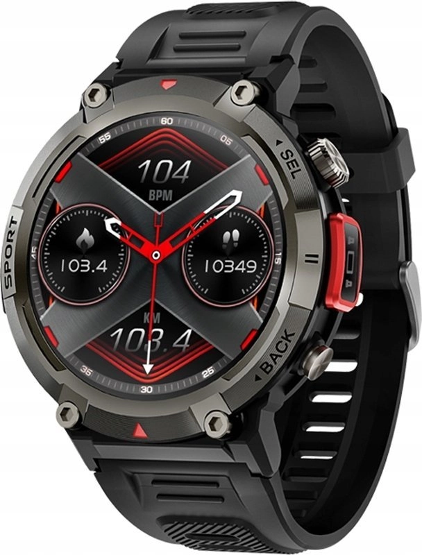 Veltori VT140-1 Smartwatch  Black Silicone Strap