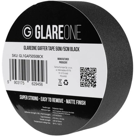 GlareOne GlareOne Gaffer Tape 50m/5cm Black