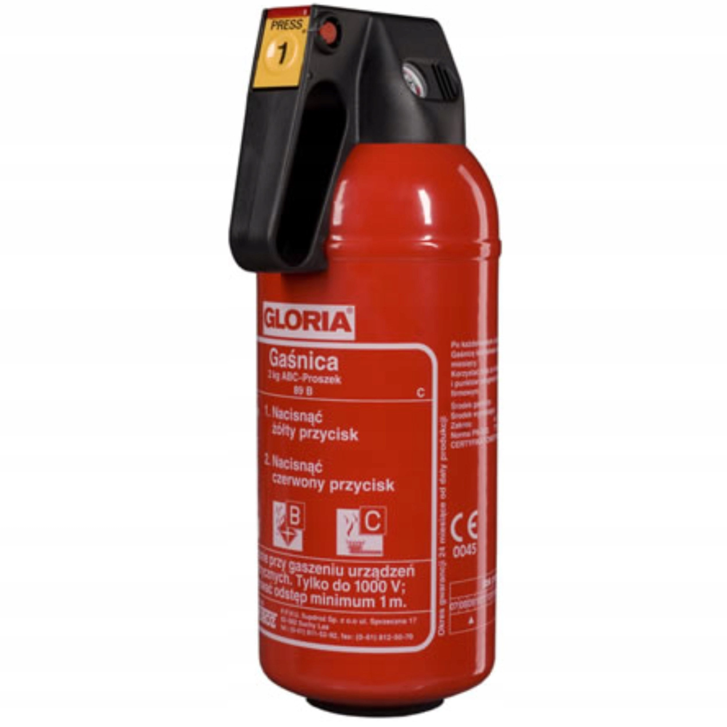 Gaśnica proszkowa 2 kg (P2-GAM) GLO-P-2-GAM