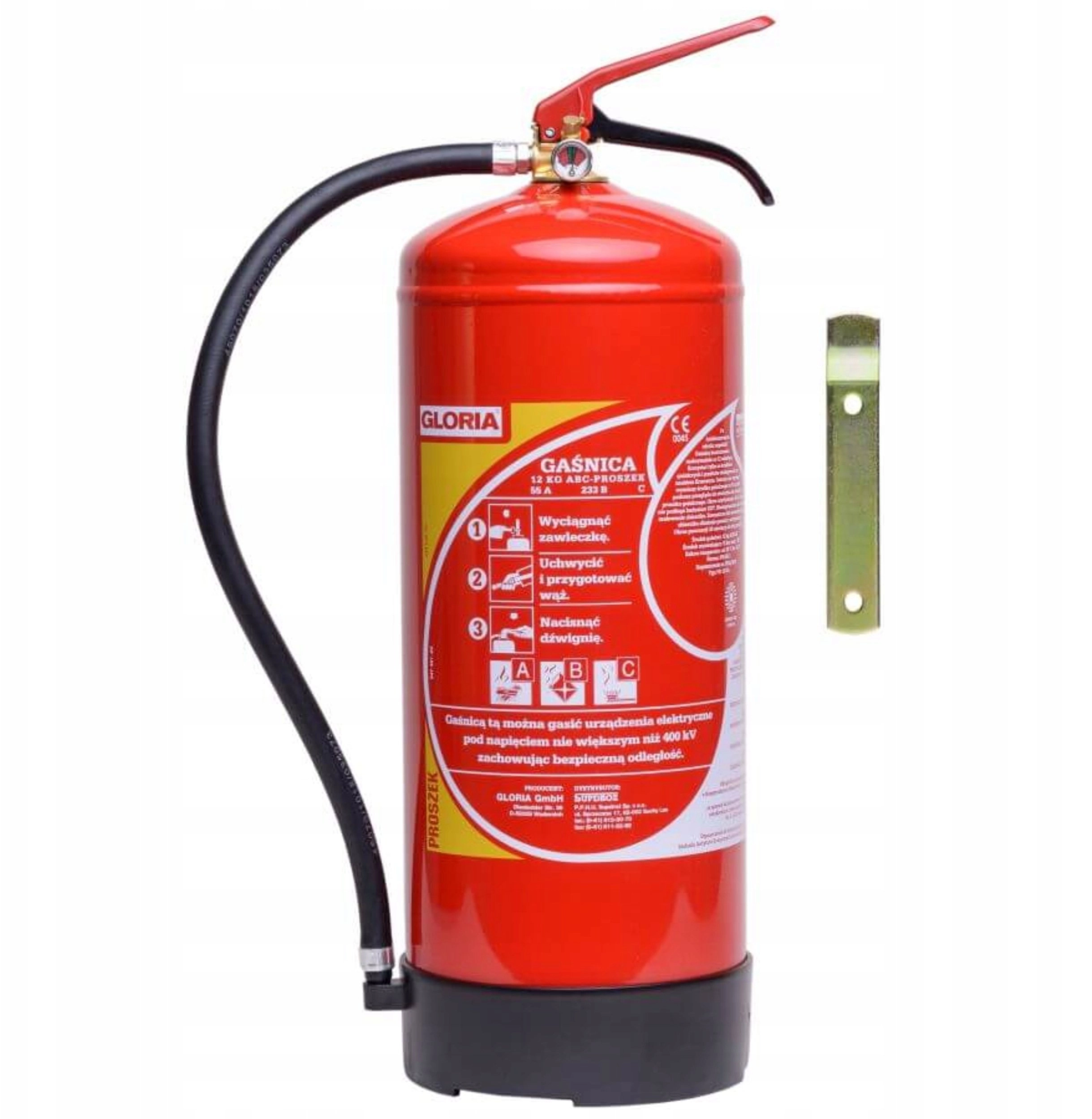 Gaśnica proszkowa 12 kg (PD12-GA) GLO-PD-12-GA