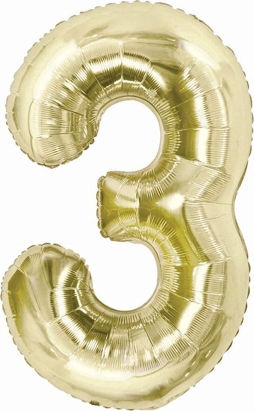 BC foil balloon number 3 champagne