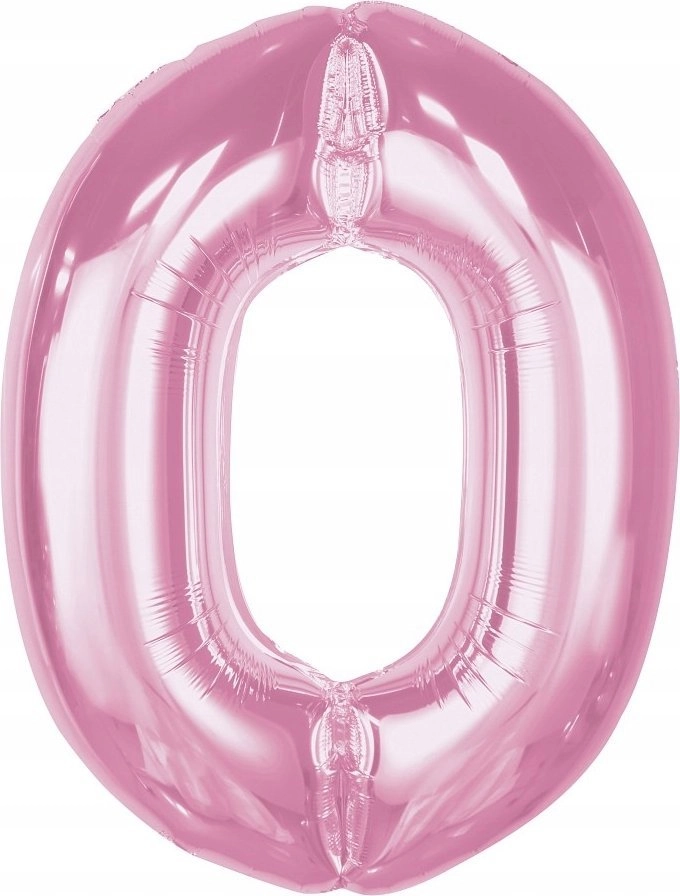 Number 0 foil balloon light pink