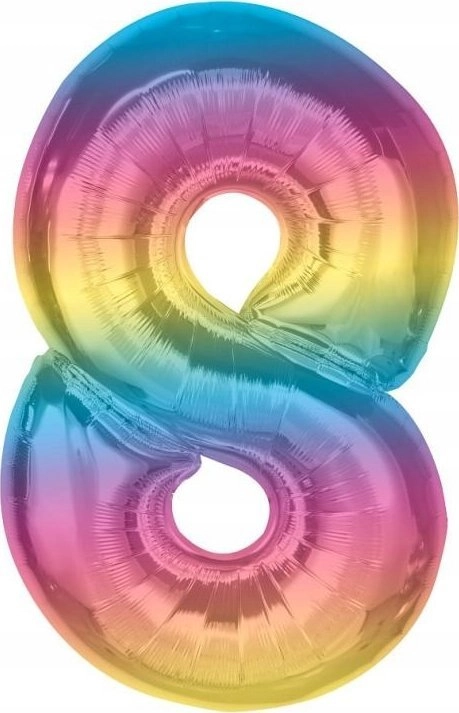 GoDan Foil Balloon Number 8 Rainbow