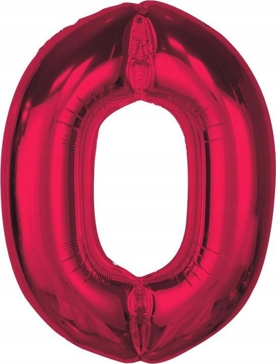 Foil balloon number 0 red Smart