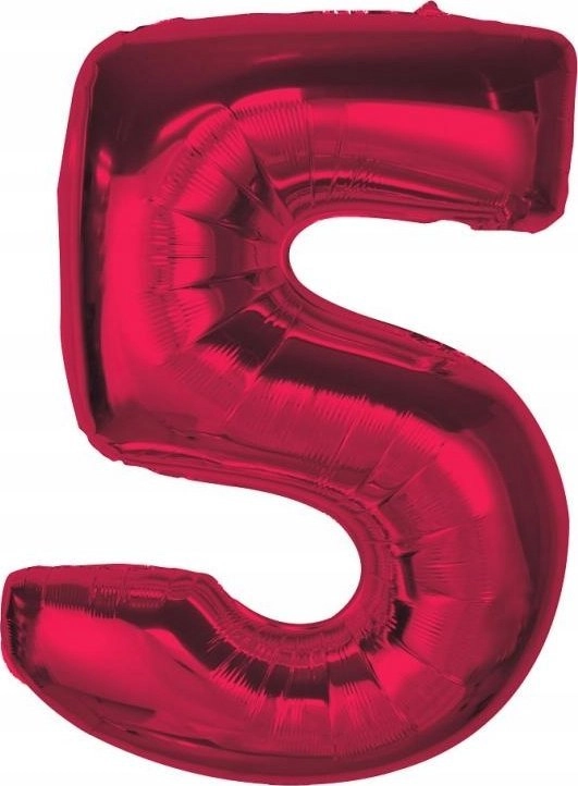 Foil balloon number 5 red Smart