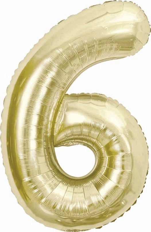 BC foil balloon number 6 champagne