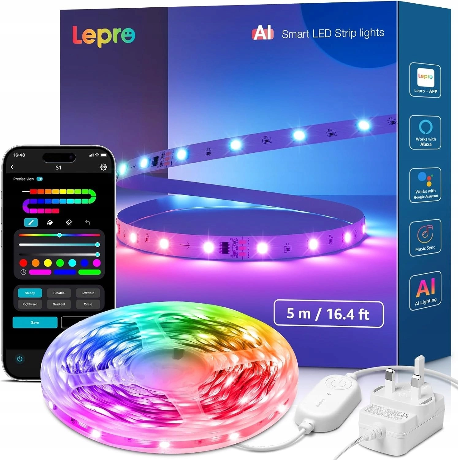 Lepro S1 5m Wi-Fi Bluetooth RGBIC