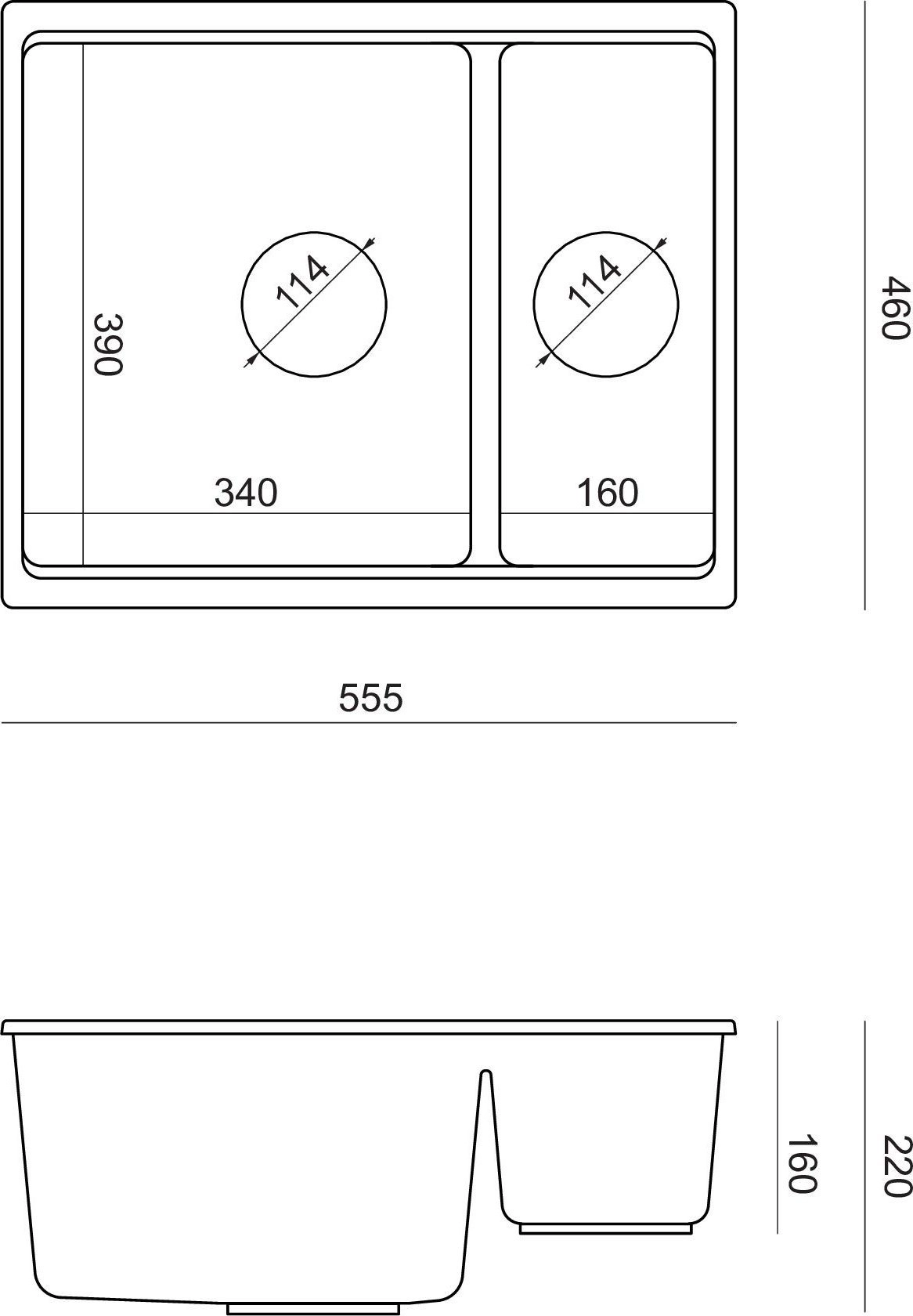 GraniteQ QUADRON sink  LOGAN 150  granite