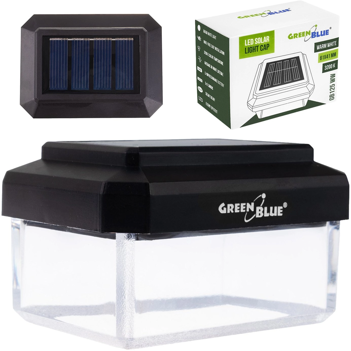 GreenBlue Solar LED Pole Light  60x40mm