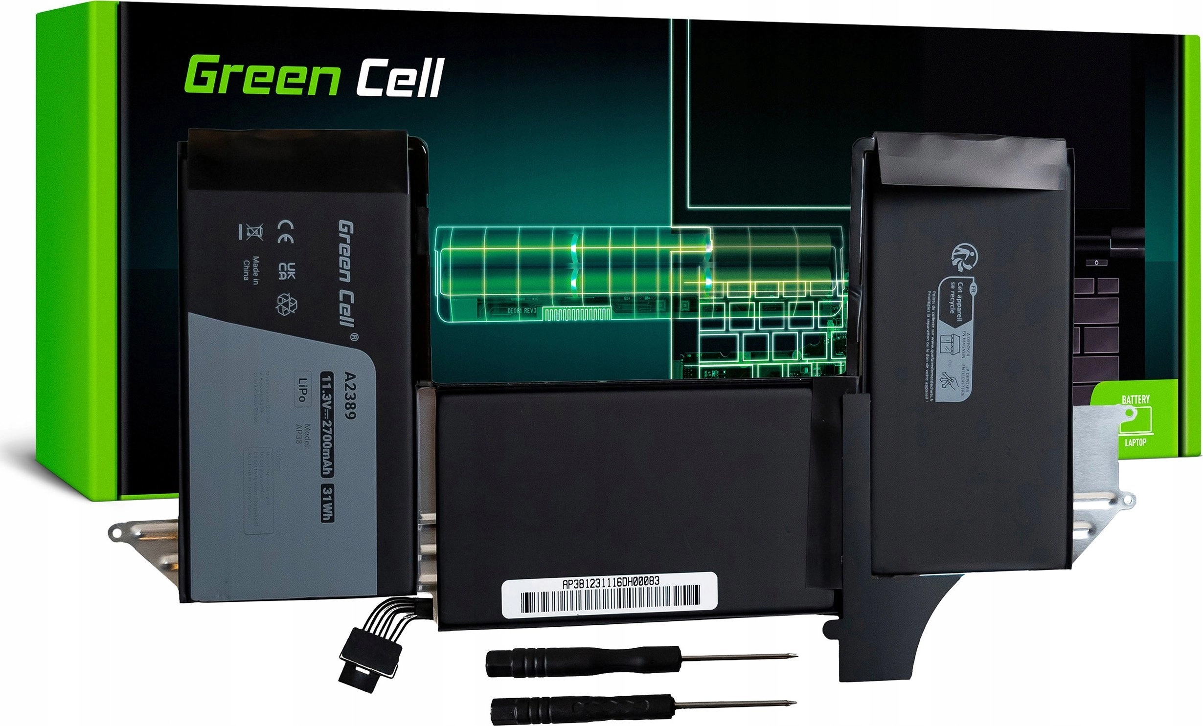 Green Cell Battery A2389 to Apple