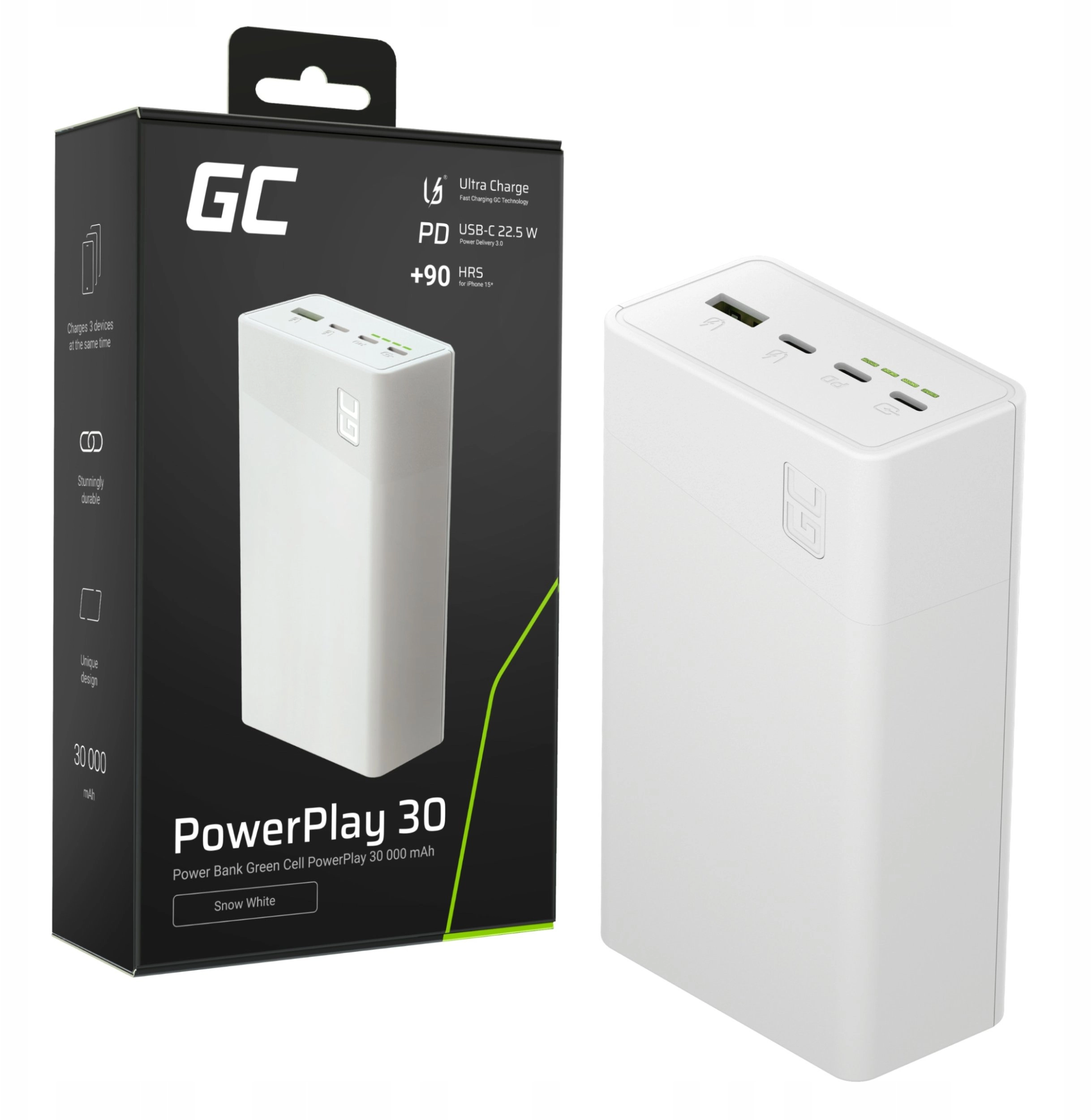 Enerģijas krātuve GreenCell PowerPlay 30 30000mAh