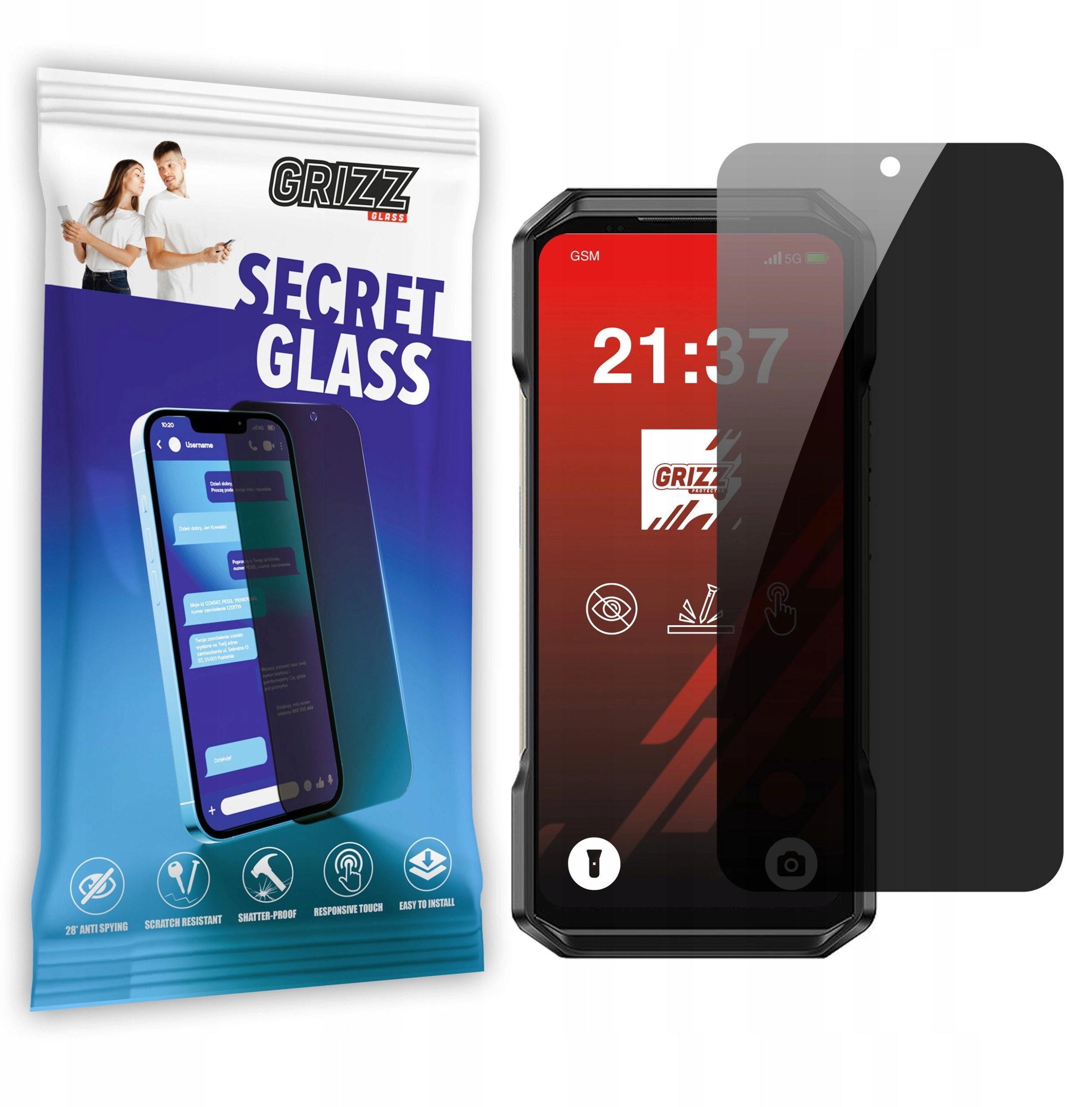 GrizzGlass SecretGlass privacy glass for Ulefone