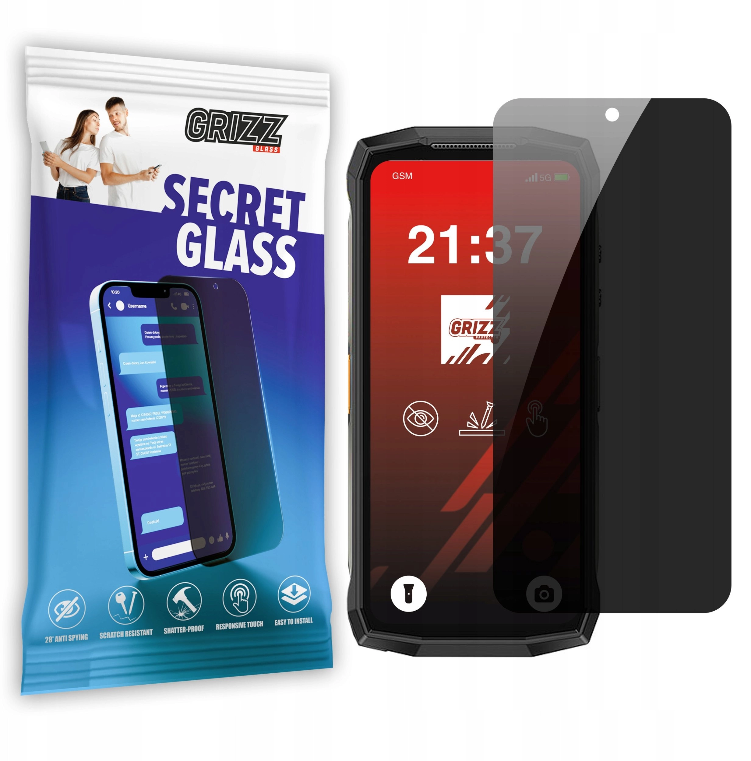 GrizzGlass SecretGlass privacy glass for Ulefone