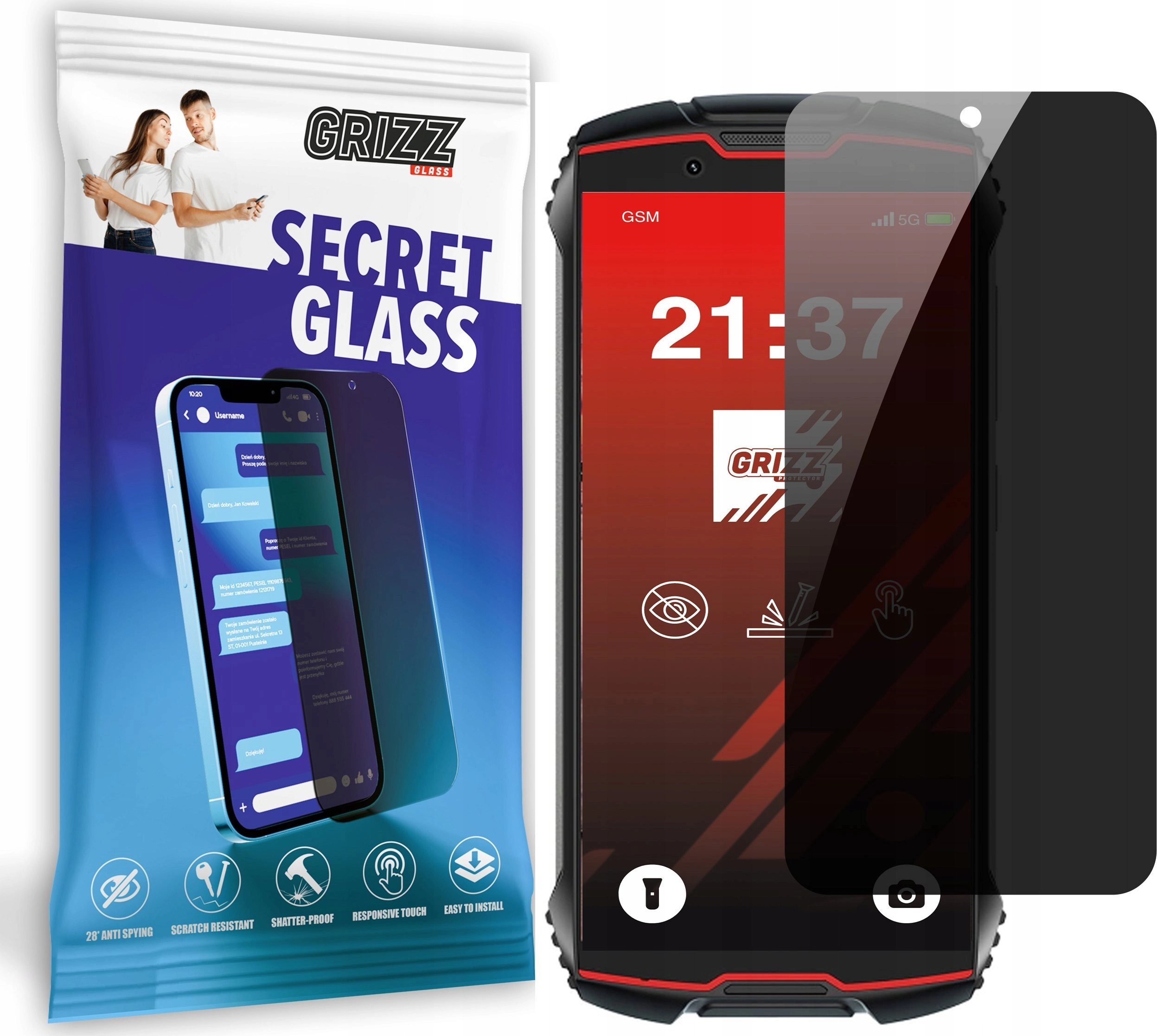 GrizzGlass SecretGlass privacy glass for Cubot