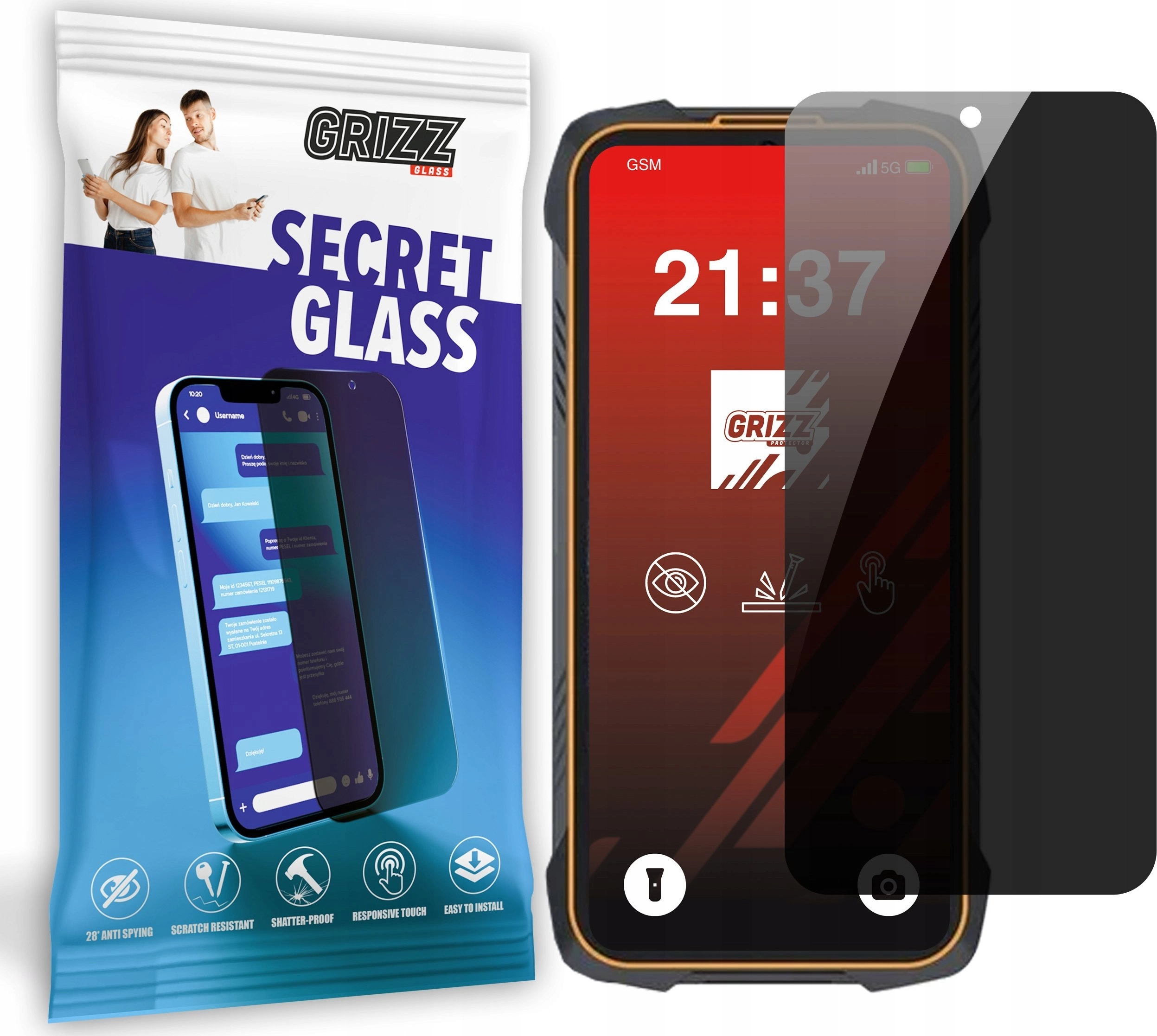 GrizzGlass SecretGlass privacy glass for Cubot
