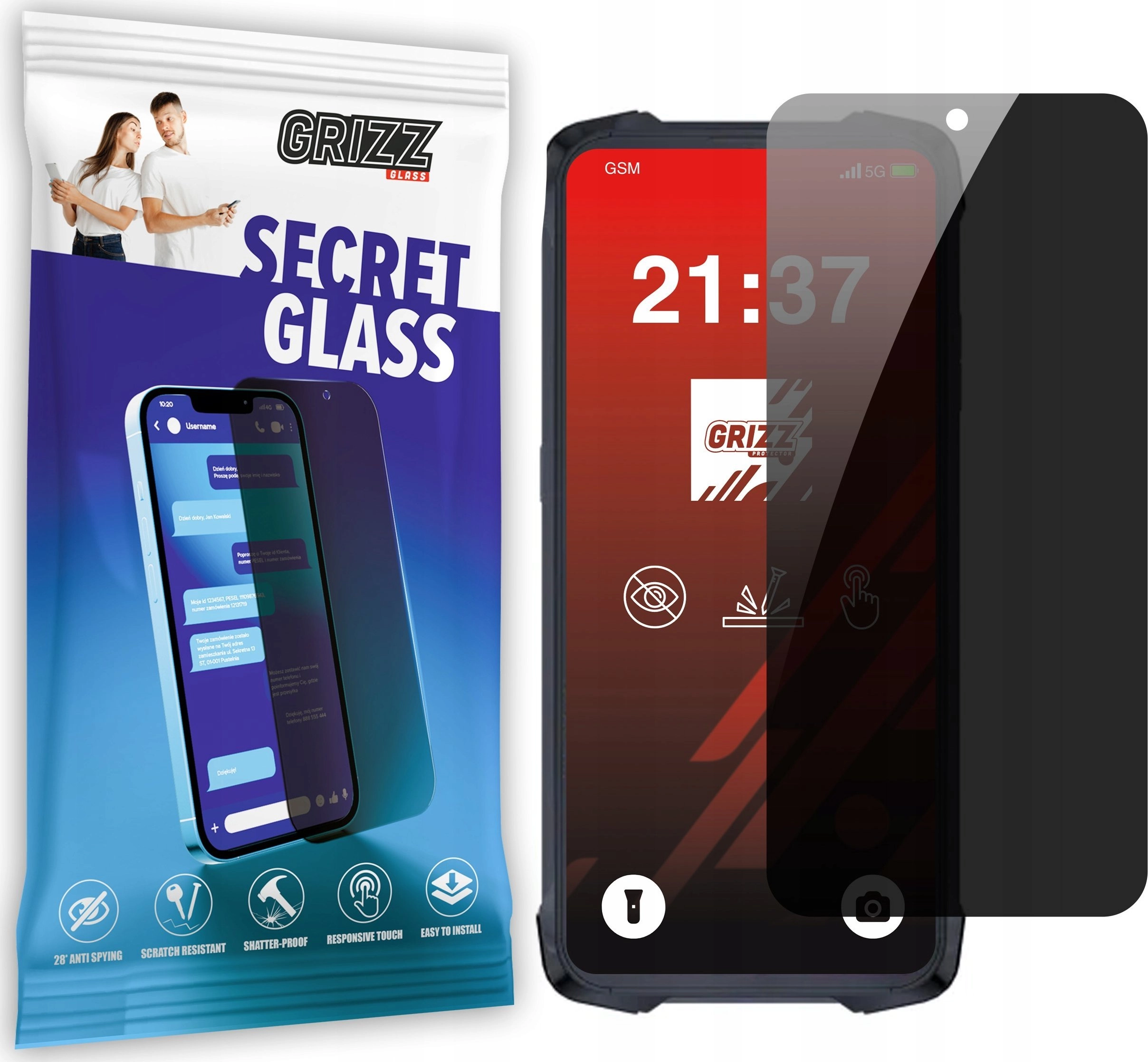 GrizzGlass SecretGlass privacy glass for Cubot